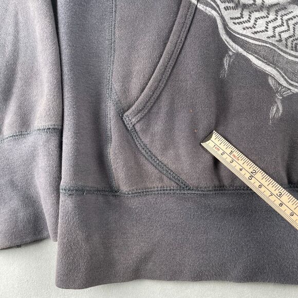 Obey Hoodie Mens M Gray Skull Graphic Pullover Fleece Sweatshirt Streetwear Rare - Picture 5 of 8